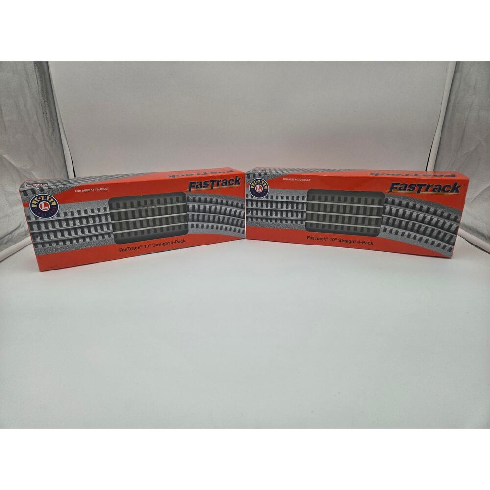 Lionel O Gauge FastTrack Straight Track 8 Piece Lot 2 Boxes New